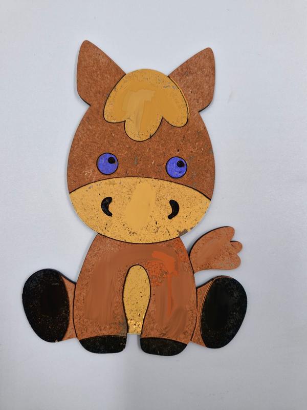1 Adet Sevimli Eşek Ahşap Boyama Okul Diy Etkinlik Aktivite Sanat 15 cm x 10 cm