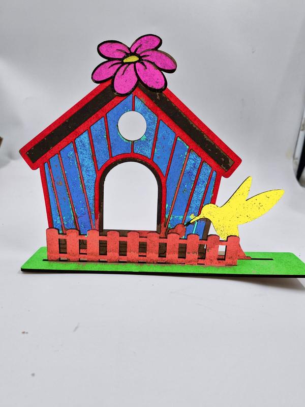 5 Adet Ahşap Kuş Evi Boyama Etkinliği