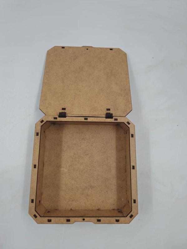 Ahşap Dekoratif İki Çekmeceli Kutu 15 cm x 15 cm x 6 cm