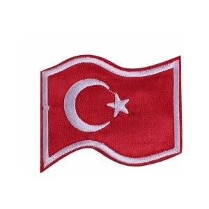 Aplike Ütü İle Yapışan Türk Bayrağı Dalgalı Arma 5x4 cm