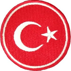 Aplike Ütü İle Yapışan Türk Bayrağı Yuvarlak Küçük Arma 3 cm