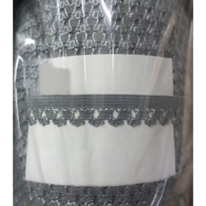 Çamaşır Lastiği Dantelli 1 cm 1 Metre Gri
