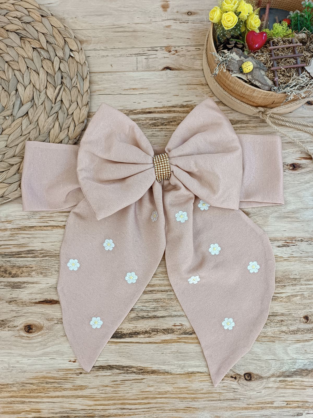 Yenidoğan Papatya Desenli Trilüks Unisex Kundak Bebek Battaniyesi