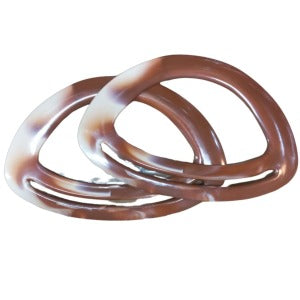 Çanta Sapı Oval Kahverengi-Beyaz 18 cm