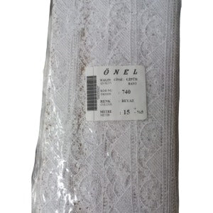 Dantel Polyester Güpür Bant Beyaz 15 Metre En 5 cm ON-740-B