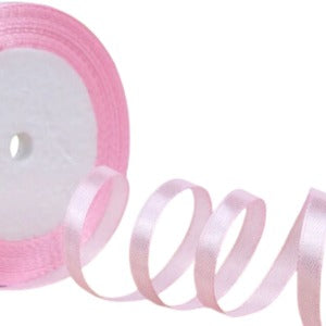 Saten Kurdele 1 cm 10 Metre Açık Pembe