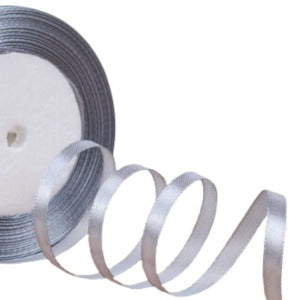 Saten Kurdele 3 cm 10 Metre Gri