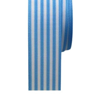 Tafta Çizgi Desen Kurdele 25 mm Mavi 2 Metre
