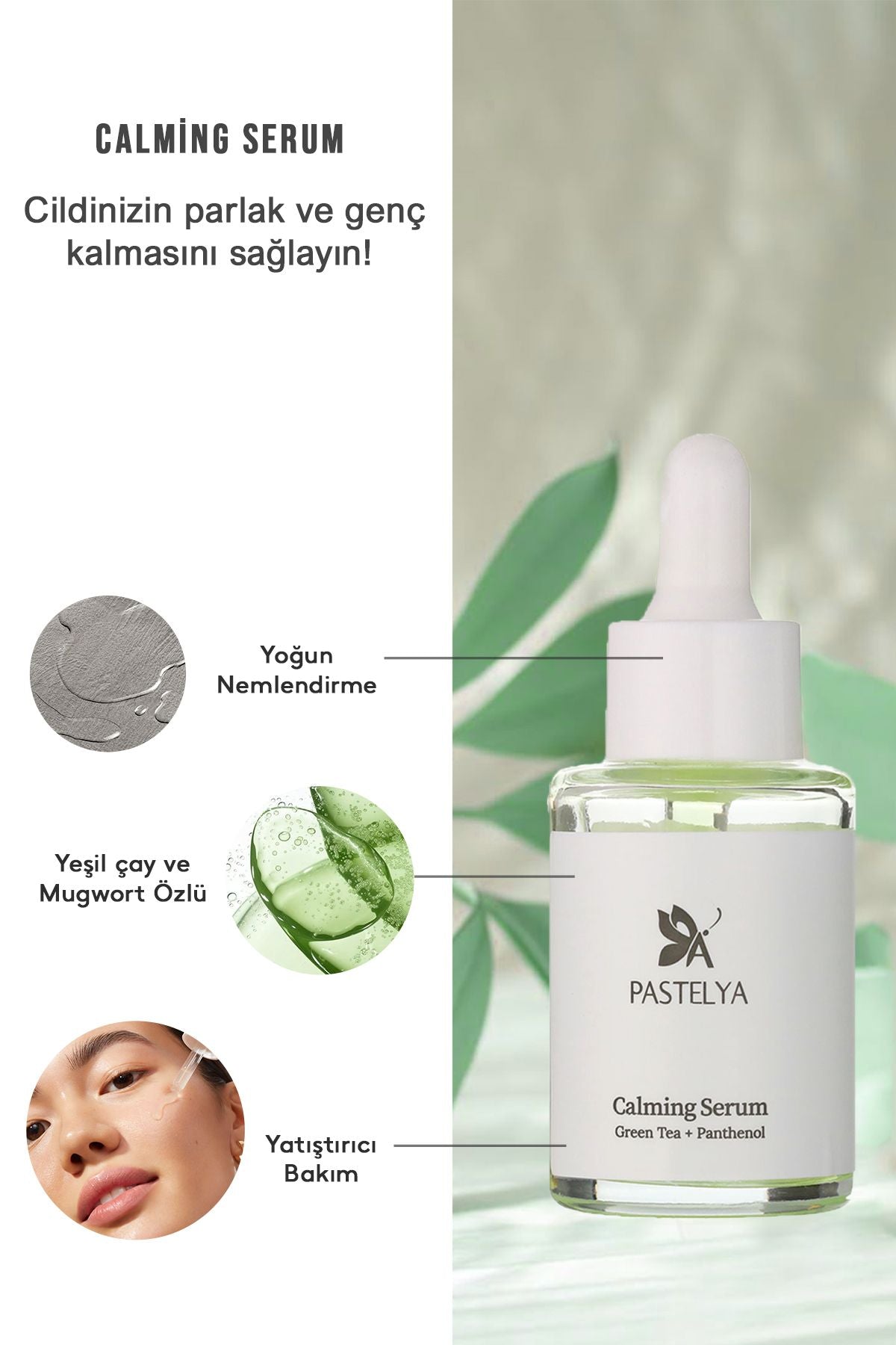 Calming Yüz Serumu – Yeşil Çay & Panthenol İçerikli Yatıştırıcı Bakım