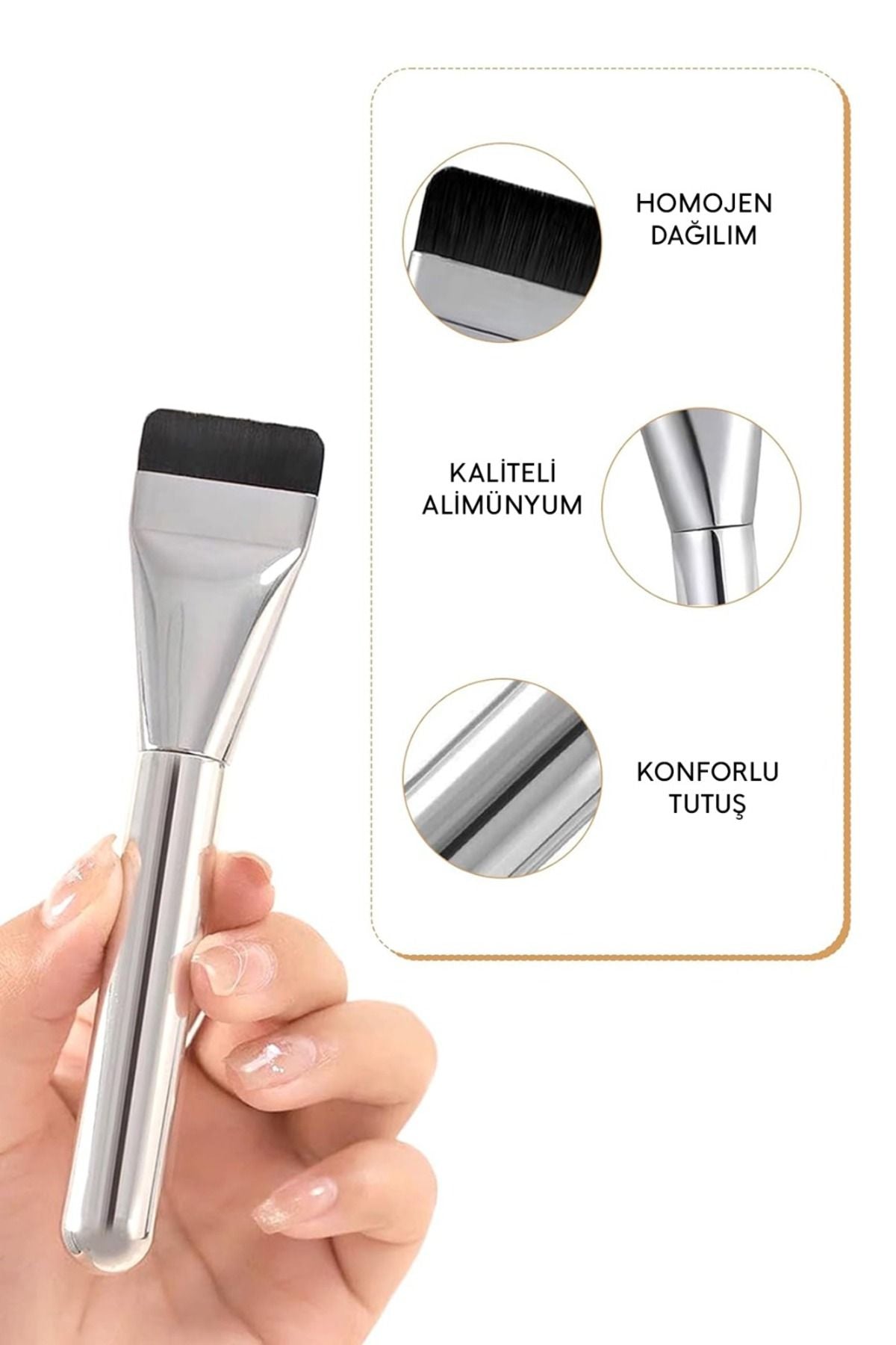 Kapatıcı Özellikli Homojen Dağılım Sağlayan Fondöten Fırçası