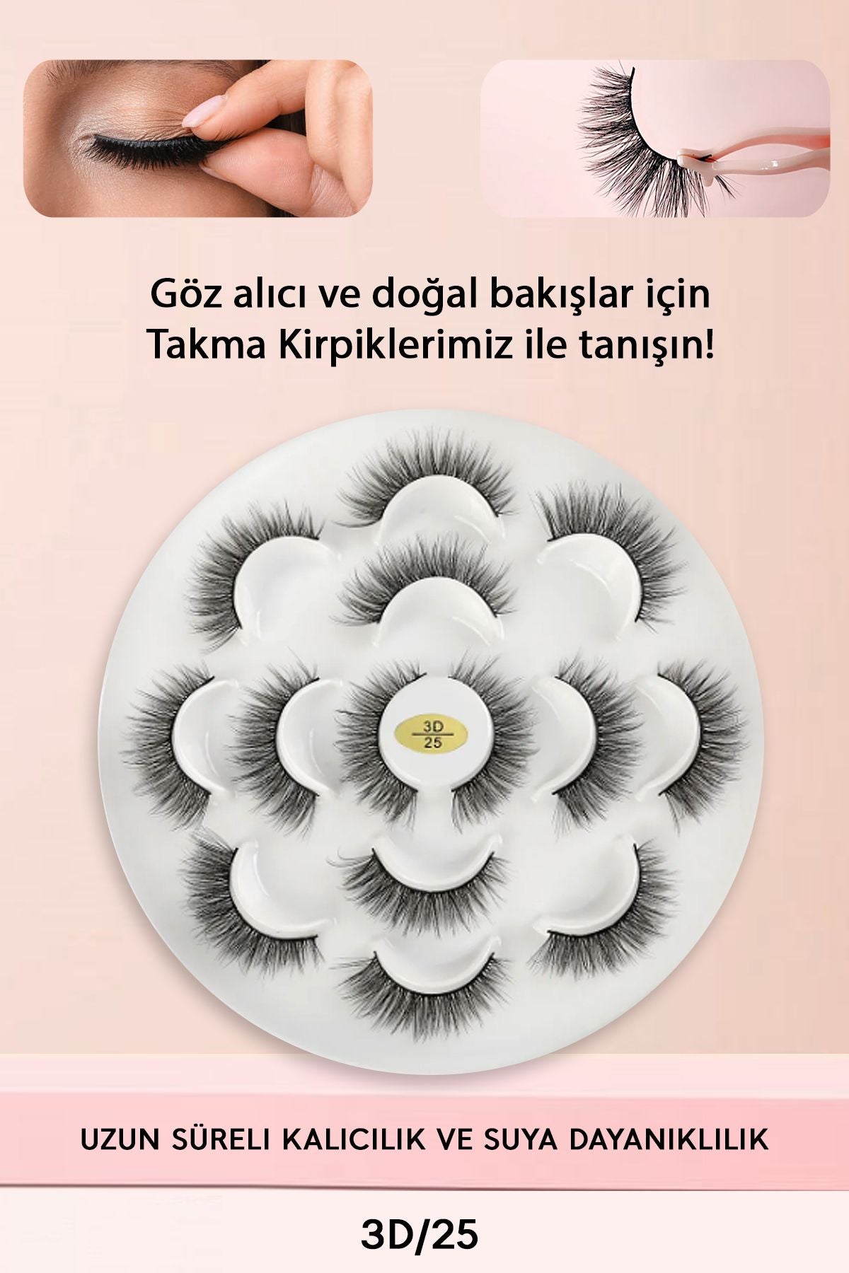 Takma Kirpik 3D Etkili 7 Çift – Günlük Ve Özel Günler Için İdeal 3d25
