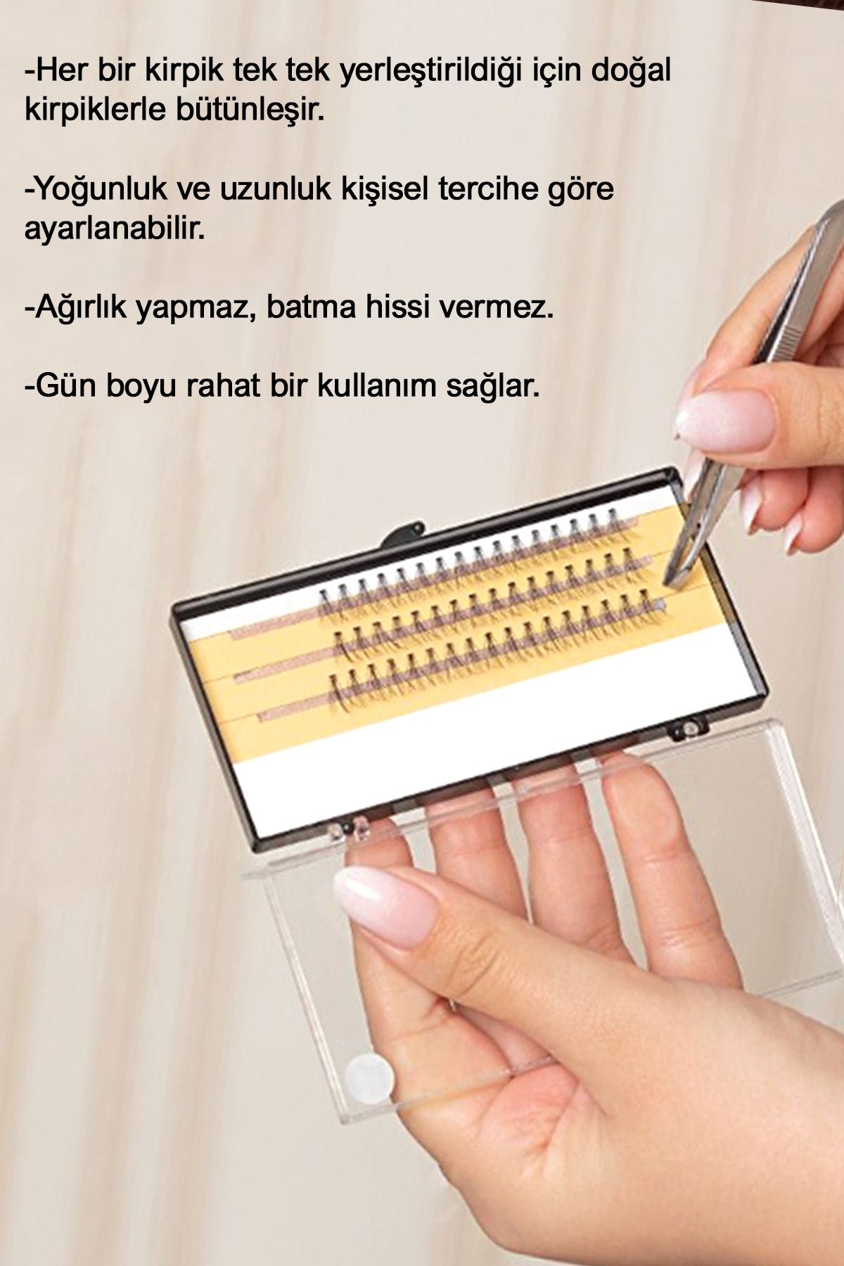 Standart 12 mm Tekli Takma Kirpik Gerçek Kıl