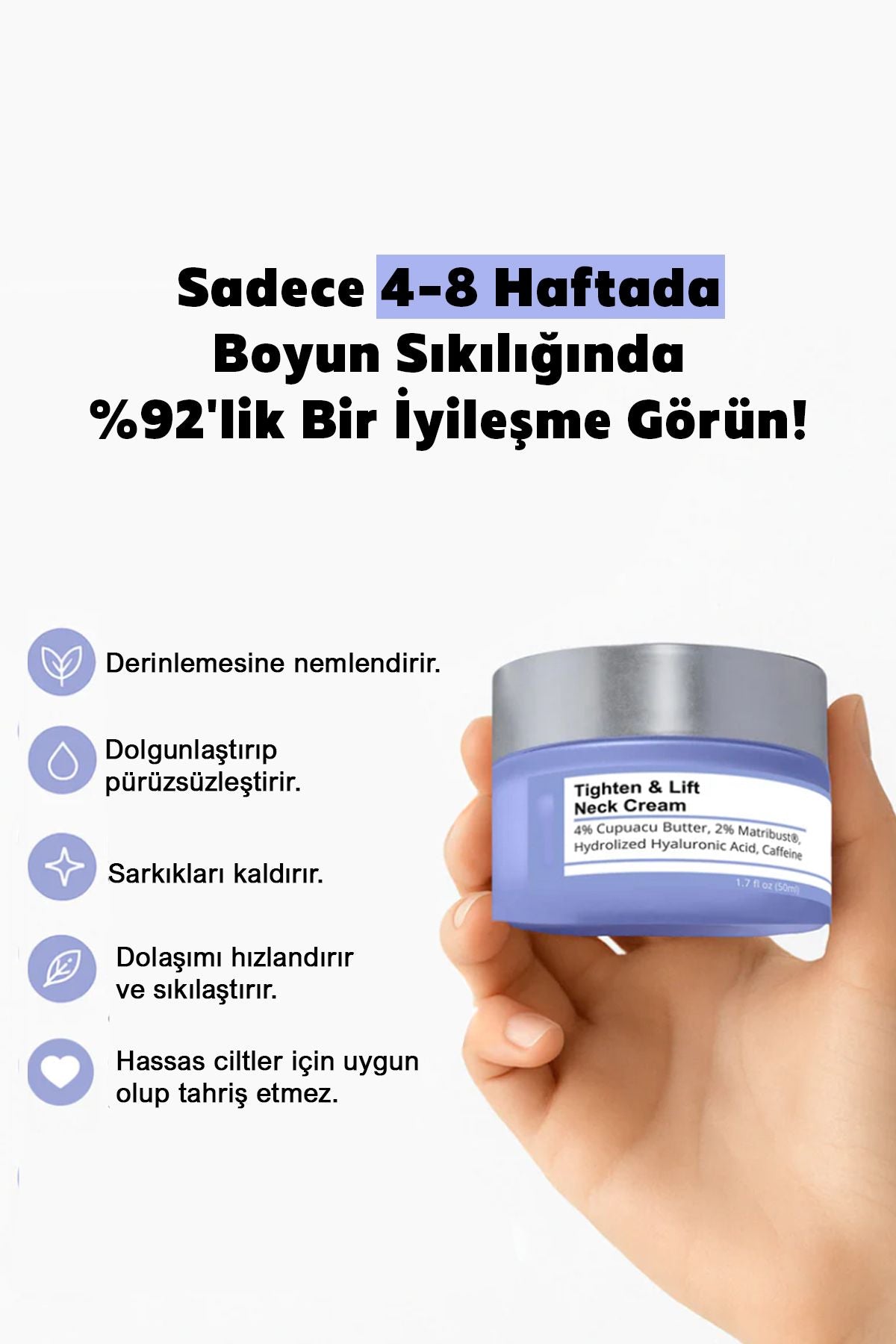 Anti-Aging Krem – Nemlendirici ve Kırışıklık Karşıtı Yüz & Boyun Bakım Kremi