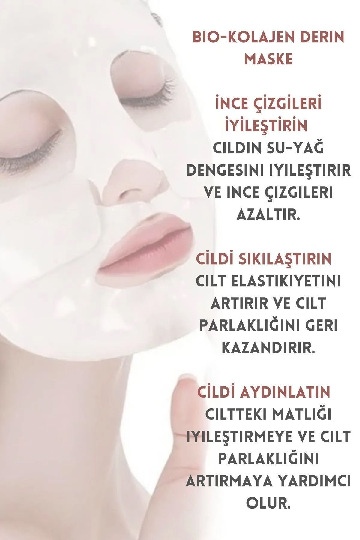 Bio Collagen Real Deep Şeffaflaşan Cilt Maskesi – Nemlendiren, Gözenek Küçülten ve Onarıcı Yüz Maskesi