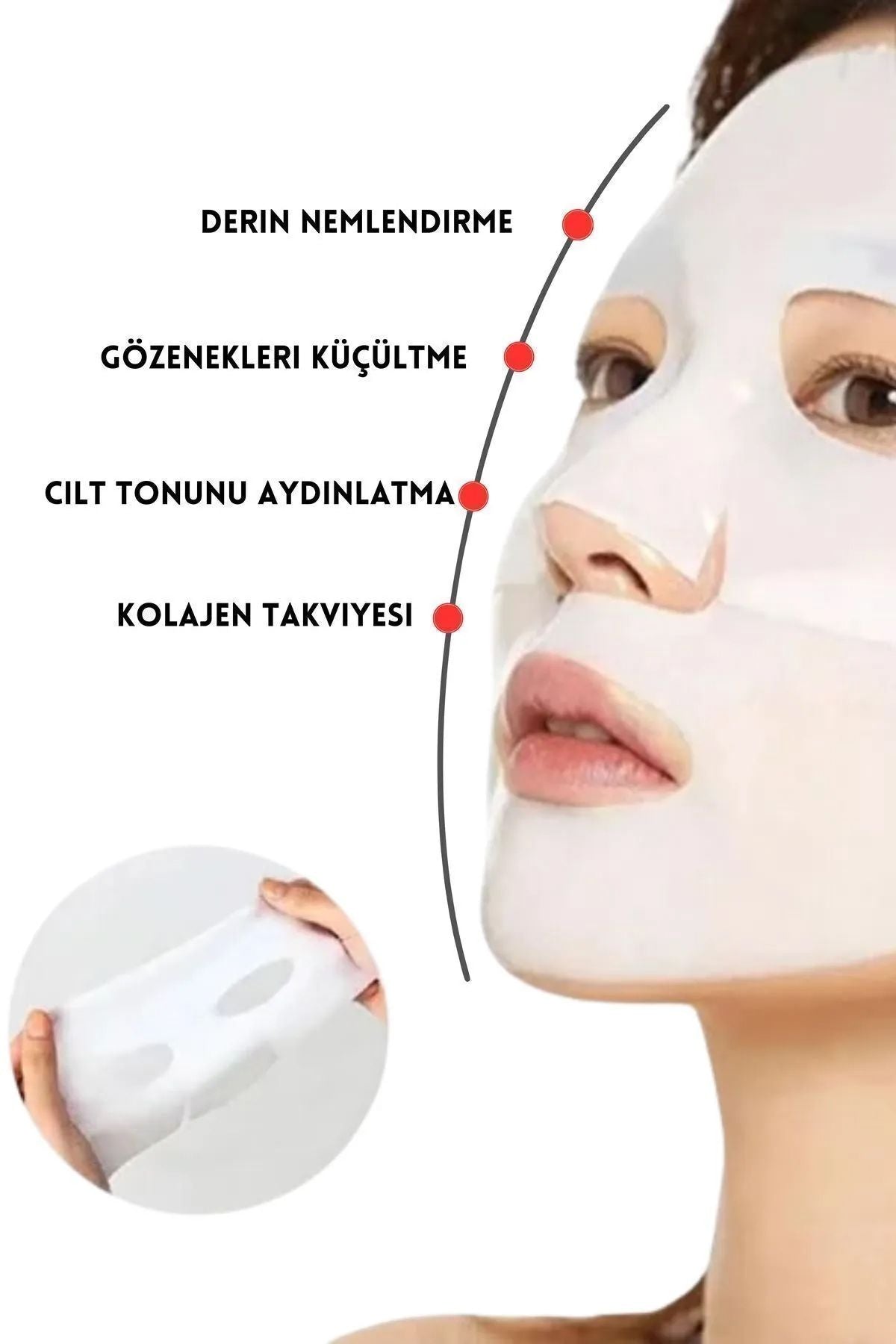 4 Adet Bio Kolajen Şeffaflaşan – Nemlendirici, Canlandırıcı, Gözenek Sıkılaştırıcı Kore Cilt Maskesi