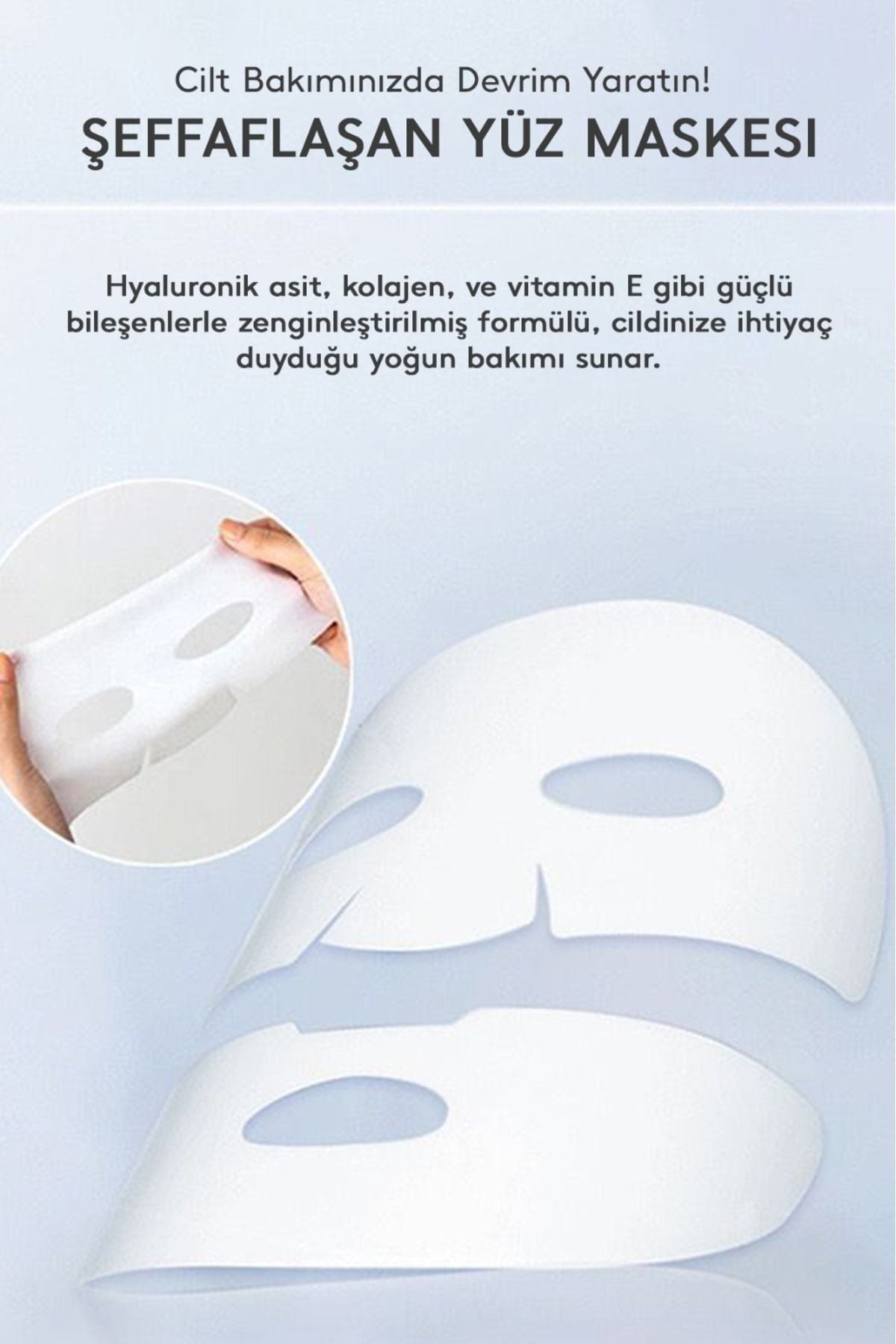 Şeffaflaşan Bio Kolajen Cilt Maskesi – Anında Parlaklık ve Nemlendirme
