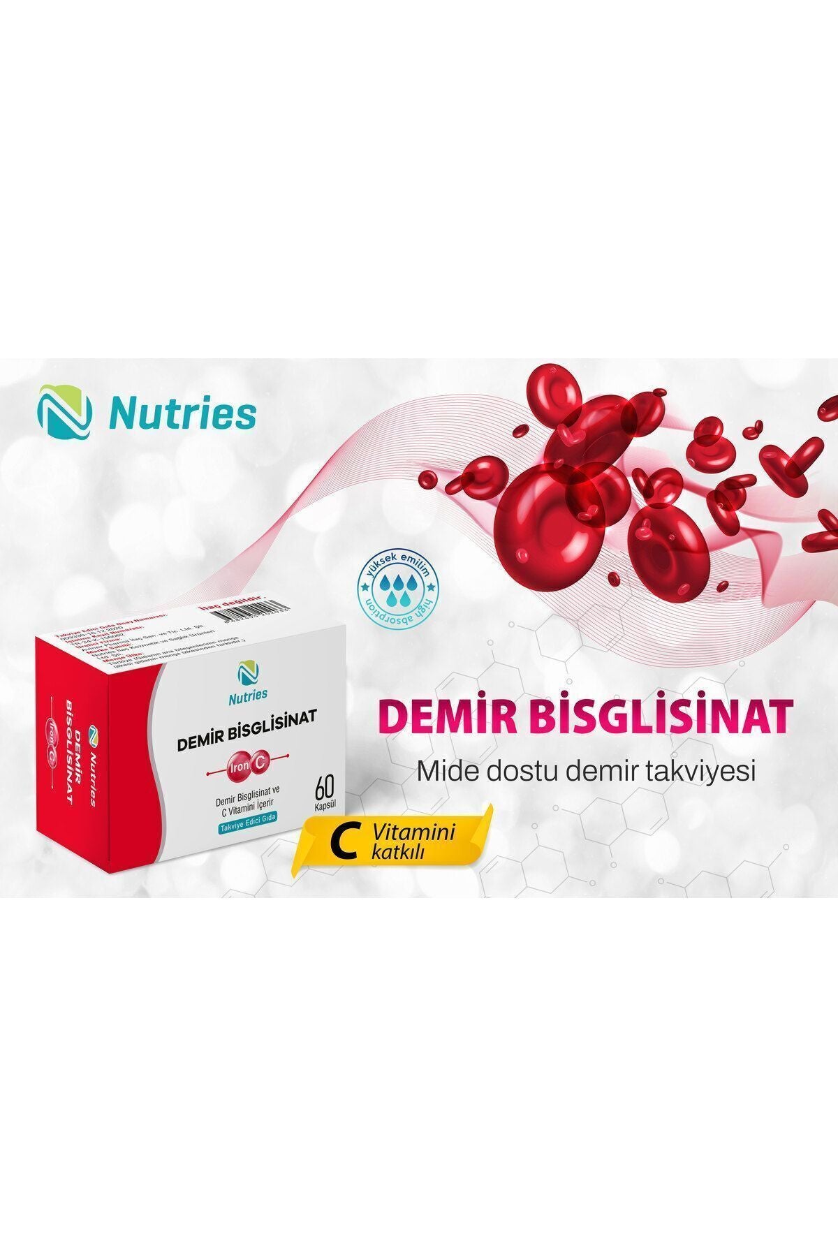 Demir Bisglisinat 30 Kapsül – 2’li Avantaj Paketi