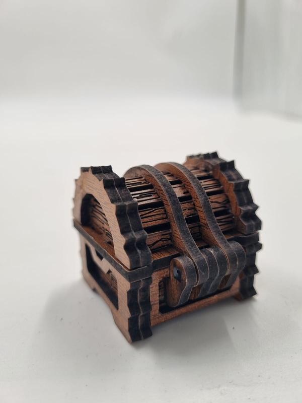 Ahşap Dekoratif Mini Sandık Kutu Ceviz Desenli