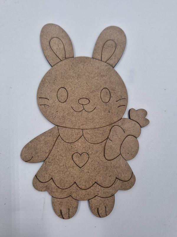 5 Adet Sevimli Tavşan Ahşap Boyama Okul Diy Etkinlik Aktivite Sanat 15 cm x 10 cm