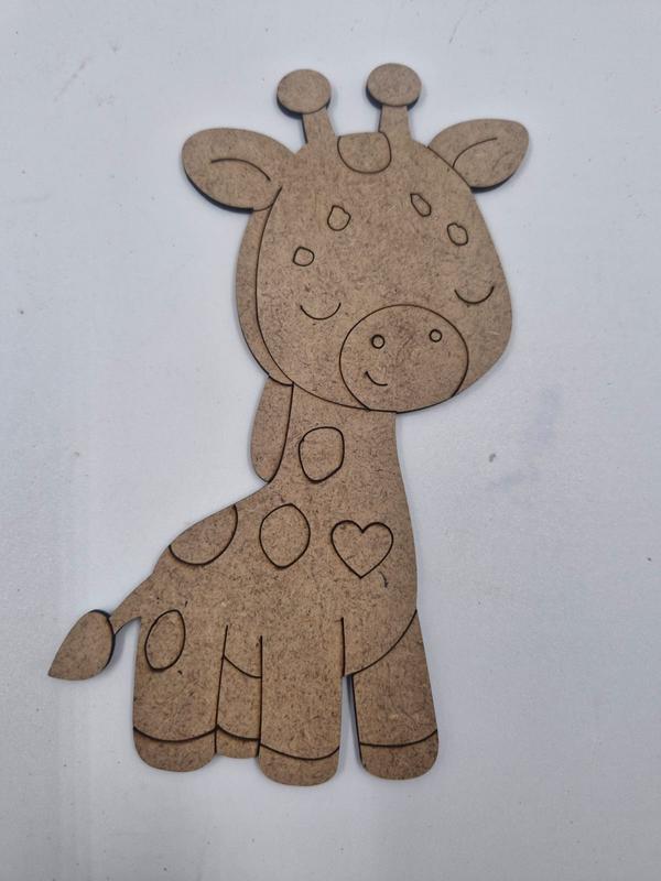 10 Adet Sevimli Zürafa Ahşap Boyama Okul Diy Etkinlik Aktivite Sanat 15 cm x 9 cm
