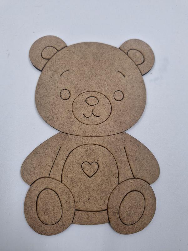 1 Adet Sevimli Ayıcık Ahşap Boyama Okul Diy Etkinlik Aktivite Sanat 15 cm x 10 cm