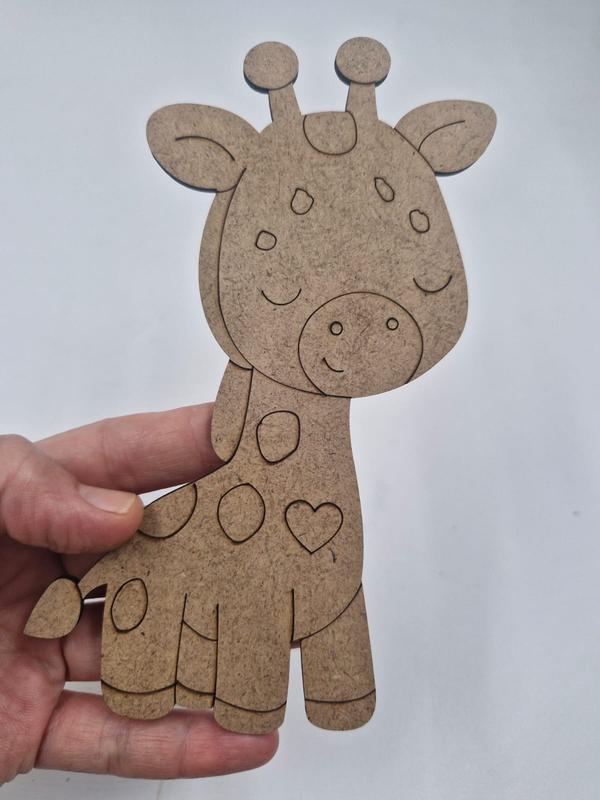 1 Adet Sevimli Zürafa Ahşap Boyama Okul Diy Etkinlik Aktivite Sanat 15 cm x 9 cm