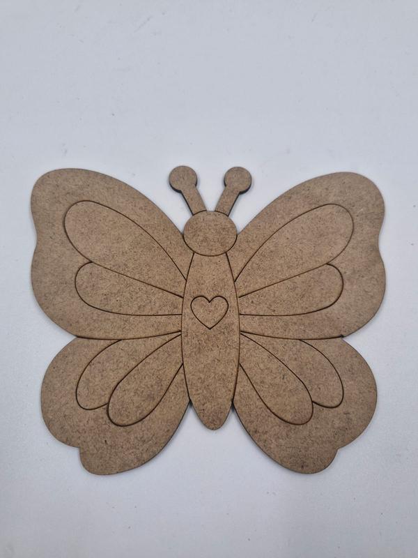 1 Adet Sevimli Kelebek Ahşap Boyama Okul Diy Etkinlik Aktivite Sanat 15 cm x 12 cm