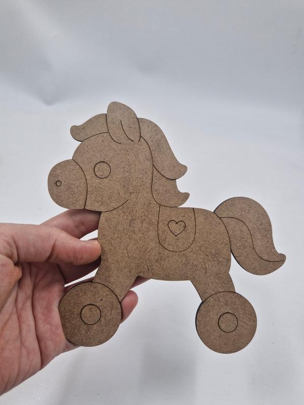 1 Adet Sevimli At Ahşap Boyama Okul Diy Etkinlik Aktivite Sanat 15 cm x 15 cm