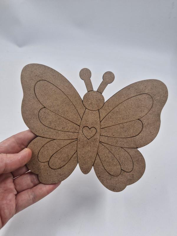 1 Adet Sevimli Kelebek Ahşap Boyama Okul Diy Etkinlik Aktivite Sanat 15 cm x 12 cm