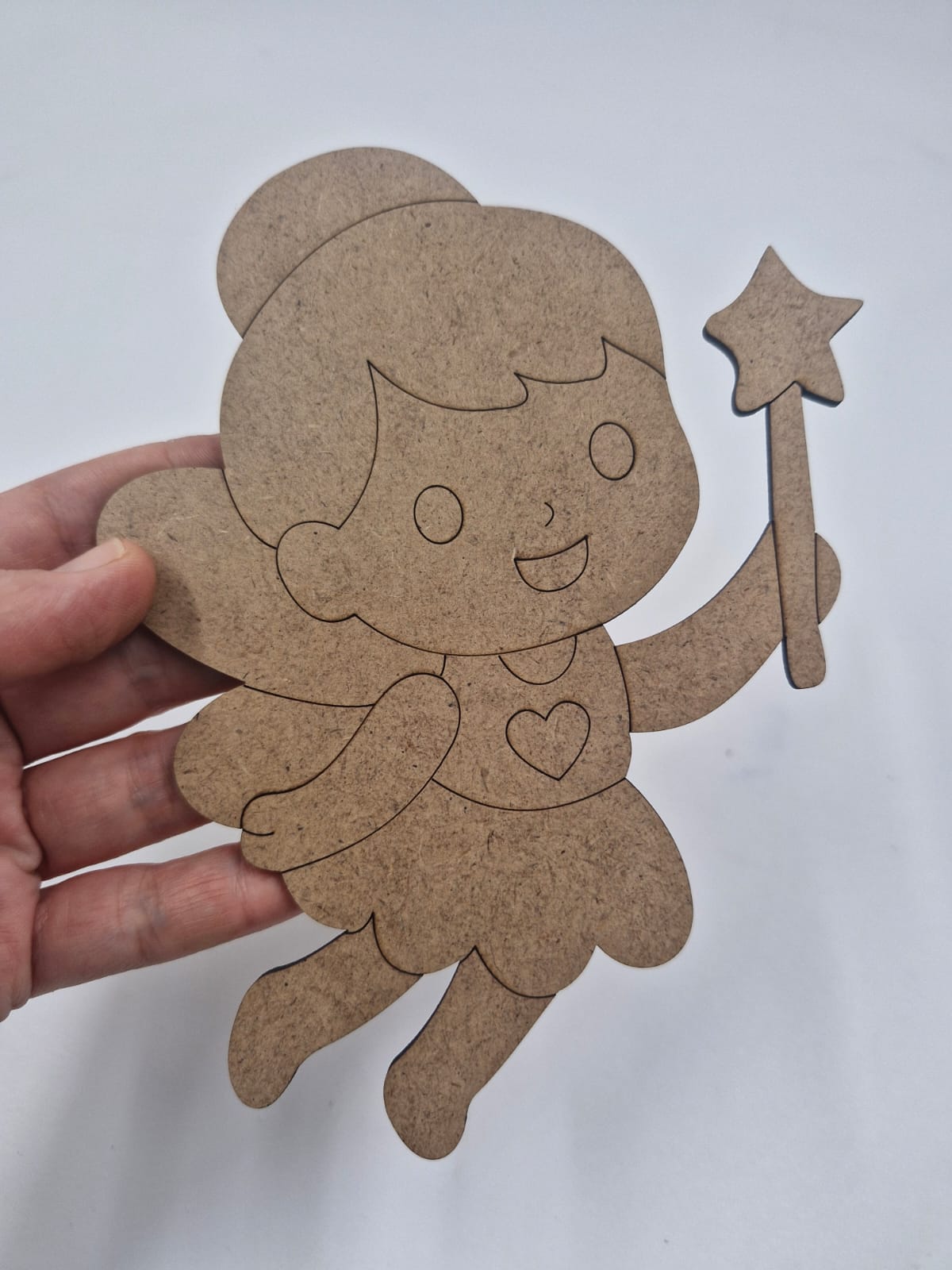 1 Adet Sevimli Peri Kızı Ahşap Boyama Okul Diy Etkinlik Aktivite Sanat 15 cm x 13 cm