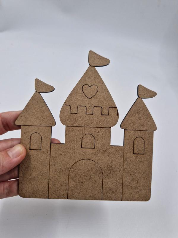 1 Adet Sevimli Şato Ahşap Boyama Okul Diy Etkinlik Aktivite Sanat 15 cm x 14 cm