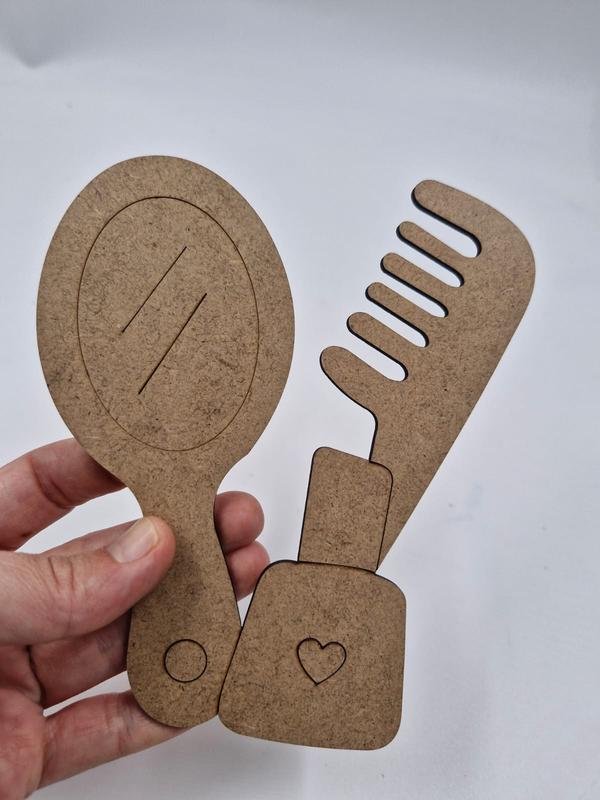 1 Adet Sevimli Ayna Tarak Ahşap Boyama Okul Diy Etkinlik Aktivite Sanat 15 cm x 12 cm