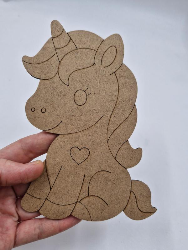 1 Adet Sevimli Unicorn Atı Ahşap Boyama Okul Diy Etkinlik Aktivite Sanat 15 cm x 11 cm