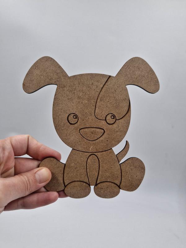 1 Adet Sevimli Köpek Ahşap Boyama Okul Diy Etkinlik Aktivite Sanat 15 cm x 14 cm
