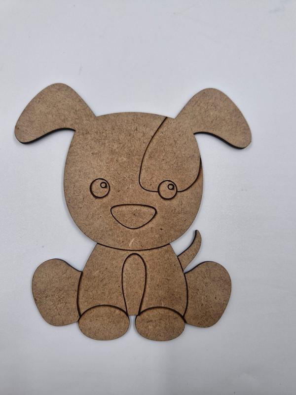 1 Adet Sevimli Köpek Ahşap Boyama Okul Diy Etkinlik Aktivite Sanat 15 cm x 14 cm