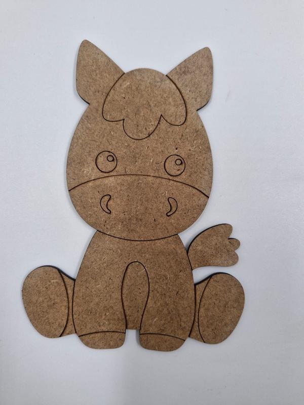 1 Adet Sevimli Eşek Ahşap Boyama Okul Diy Etkinlik Aktivite Sanat 15 cm x 10 cm