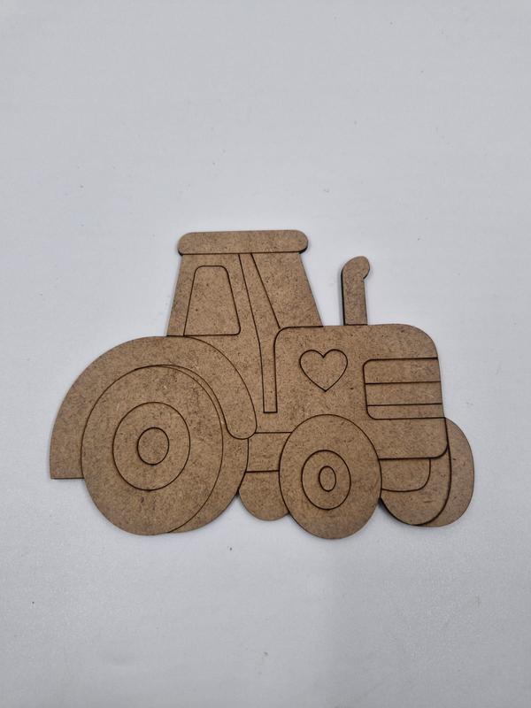 1 Adet Sevimli Traktör Ahşap Boyama Okul Diy Etkinlik Aktivite Sanat 15 cm x 11 cm