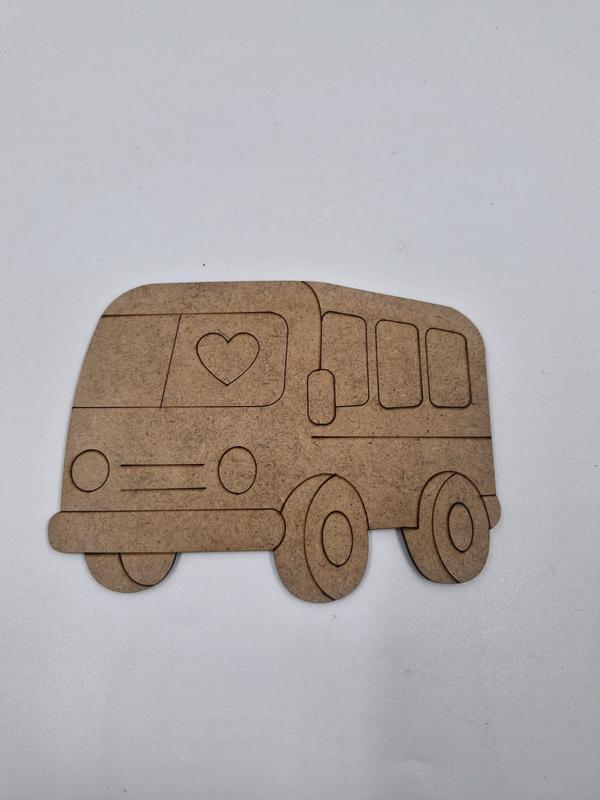 1 Adet Sevimli Otobüs Ahşap Boyama Okul Diy Etkinlik Aktivite Sanat 15 cm x 11 cm