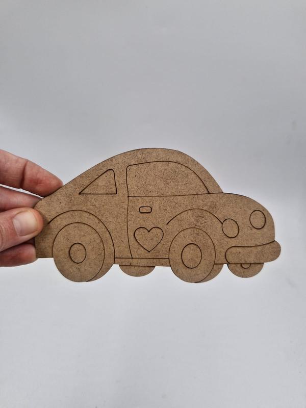 1 Adet Sevimli Araba Ahşap Boyama Okul Diy Etkinlik Aktivite Sanat 15 cm x 8 cm
