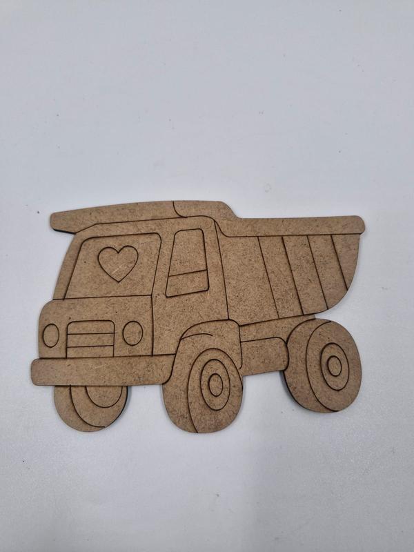 1 Adet Sevimli Kamyon Ahşap Boyama Okul Diy Etkinlik Aktivite Sanat 15 cm x 10 cm