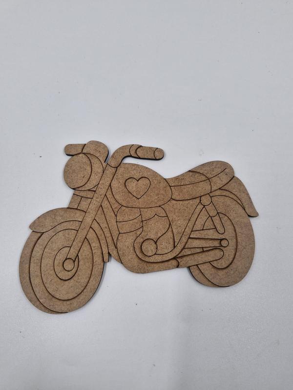 1 Adet Sevimli Motosiklet Ahşap Boyama Okul Diy Etkinlik Aktivite Sanat 15 cm x 11 cm