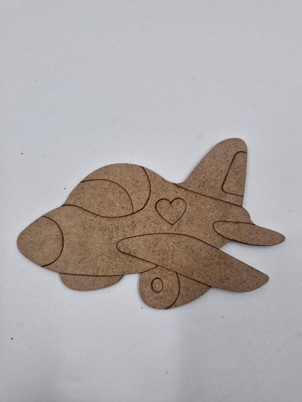 1 Adet Sevimli Jet Uçağı Ahşap Boyama Okul Diy Etkinlik Aktivite Sanat 15 cm x 10 cm