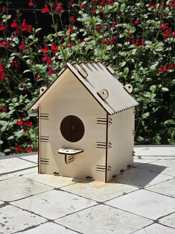 20 Adet Ahşap Kuş Yuvası Evi Boyanabilir (Etkkinlik İçin) 16 cm x 13 cm x 12 cm