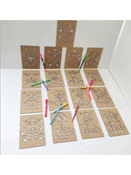 Ahşap Montessori Çizim Seti Afrika Hayvanları Kutulu 17 Adet