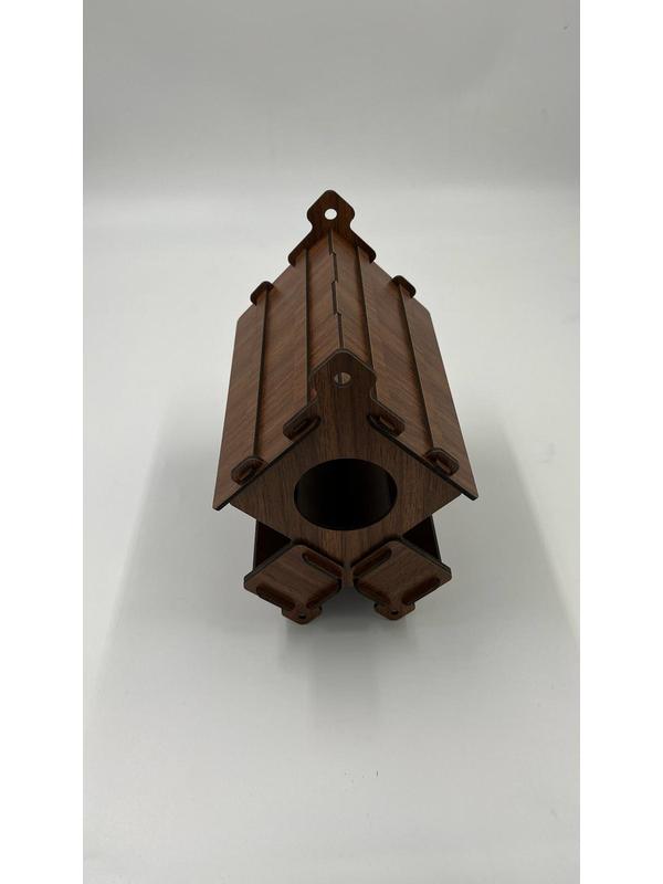 Ahşap Kuş Yuvası Evi Ceviz 20 cm x 15 cm x 22 cm