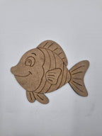 1 Adet Sevimli Balık Ahşap Boyama Okul Dıy Etkinlik Aktivite Sanat 15 cm x 12 cm