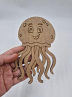 1 Adet Sevimli Ahtapot Ahşap Boyama Okul Diy Etkinlik Aktivite Sanat 15 cm x 14 cm