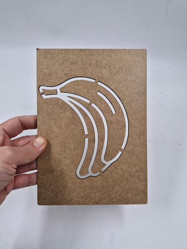 1 Adet Meyveler Muz Ahşap Montessori Resim Çizim Okul Dıy Etkinlik Aktivite Sanat 20 cm x 14 cm