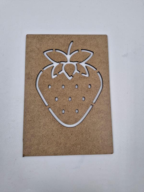 1 Adet Meyveler Çilek Ahşap Montessori Resim Çizim Okul Dıy Etkinlik Aktivite Sanat 20 cm x 14 cm