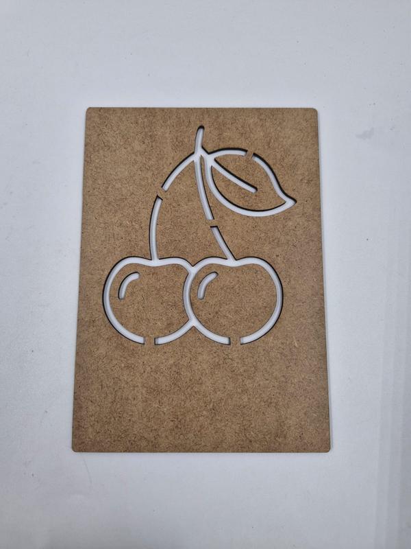 1 Adet Meyveler Kiraz Ahşap Montessori Resim Çizim Okul Dıy Etkinlik Aktivite Sanat 20 cm x 14 cm